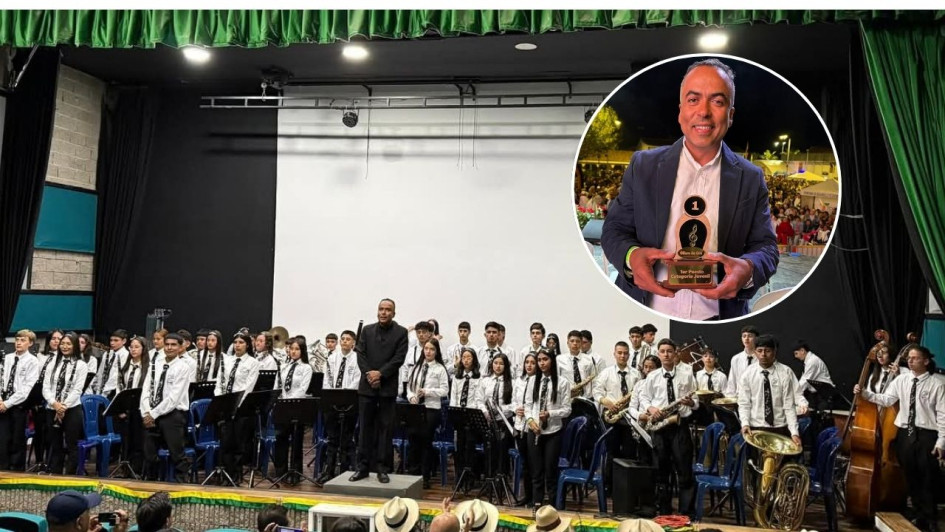 Integrantes de la Banda Sinfónica de la Institución Educativa Marino Gómez Estrada, de Aguadas.