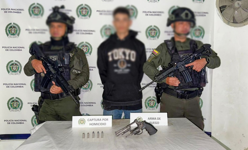 Alias Soldado fue capturado después de ejecutar a una persona en la calle del barrio El Japón, le encontraron el arma con cartuchos 
