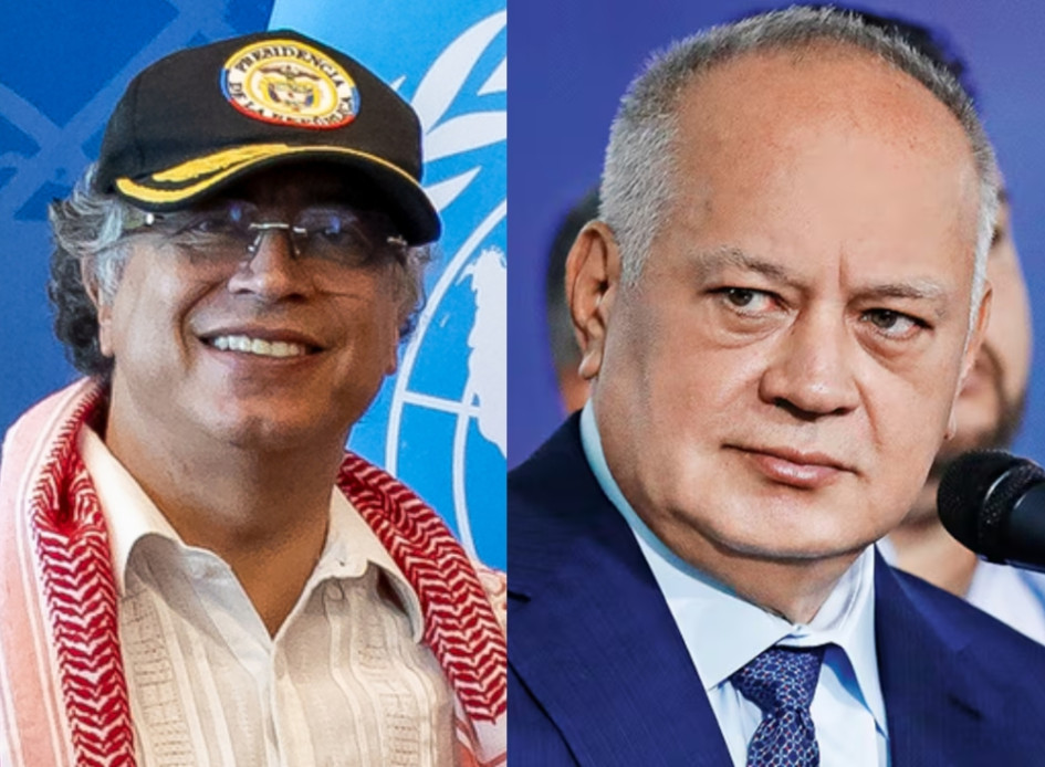 Gustavo Petro, presidente de Colombia, y Diosdado Cabello, ministro de Interior de Venezuela.