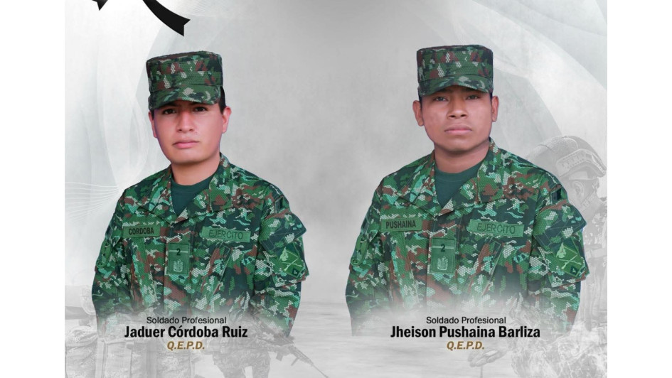 Jaduer Córdoba Ruiz y Jheison José Puchaina Barliza.