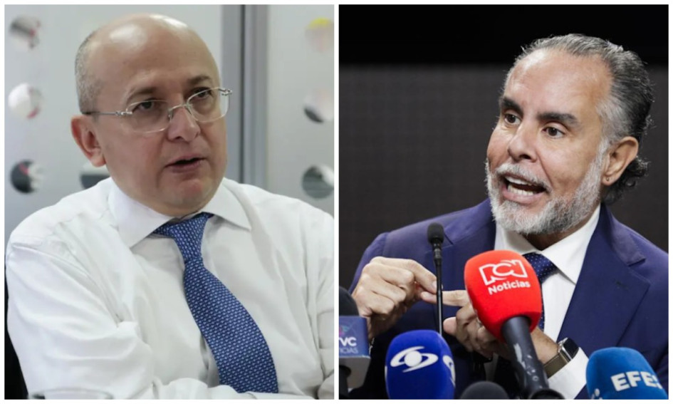 Eduardo Montealegre (izq.), ministro de Justicia y del Derecho, y Armando Benedetti, ministro del Interior.