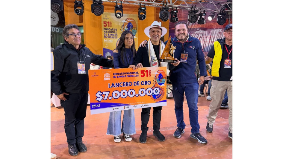 Con el Lancero de Oro, la banda del Instituto Neira ganó un premio de $7 millones, en el 51.° Concurso Nacional de Bandas Musicales realizado del 2 al 5 de octubre en Paipa.