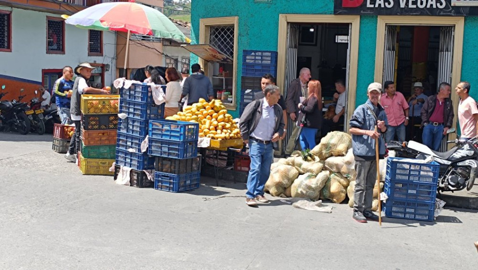 Las ventas informales en el parque de Villamaría.