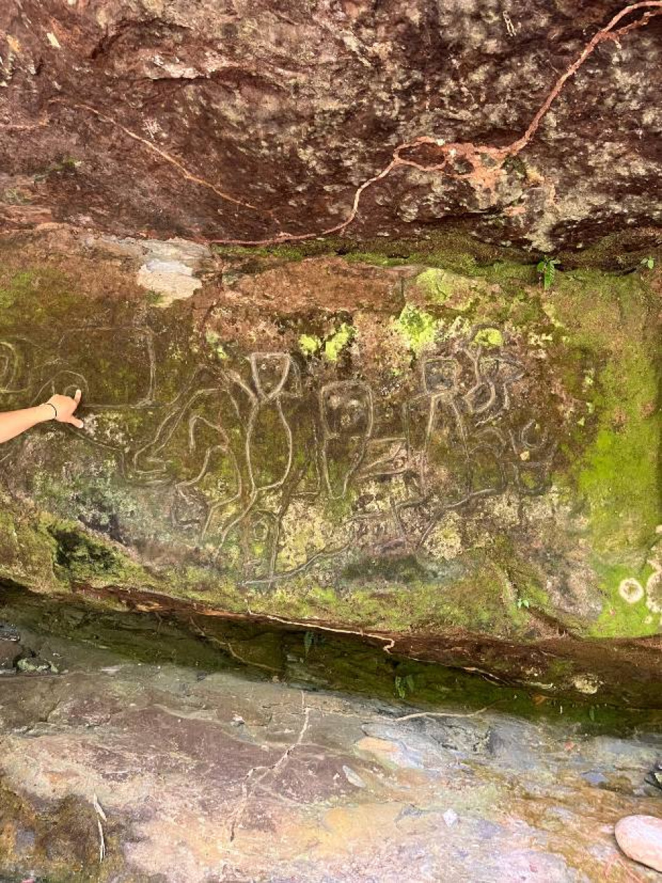 Foto I Cortesía I.E. La Salle para LA PATRIA  Los petroglifos El Encanto inspiraron al colegio para adelantar un trabajo que combina tradición y tecnología.
