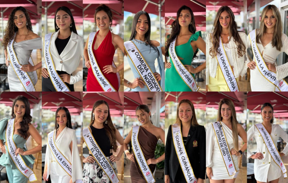 Las 14 candidatas del Reinado de la Feria de Manizales.