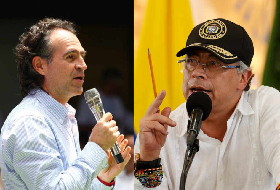 Federico Gutiérrez, alcalde de Medellín, y Gustavo Petro, presidente de Colombia.
