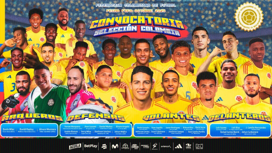 La lista de jugadores convocados de la Selección Colombia para amistosos frente a México y Canadá