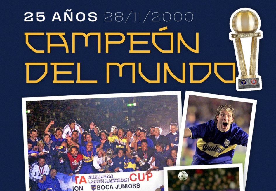 "¡A 25 años de la hazaña!", celebra Boca Juniors en su cuenta de X los 25 años del título de la Copa Intercontinental ante el Real Madrid.