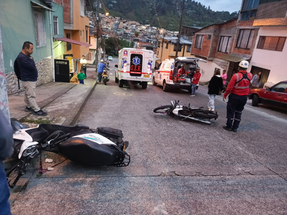 El choque se registró en el barrio Bengala, de Manizales.