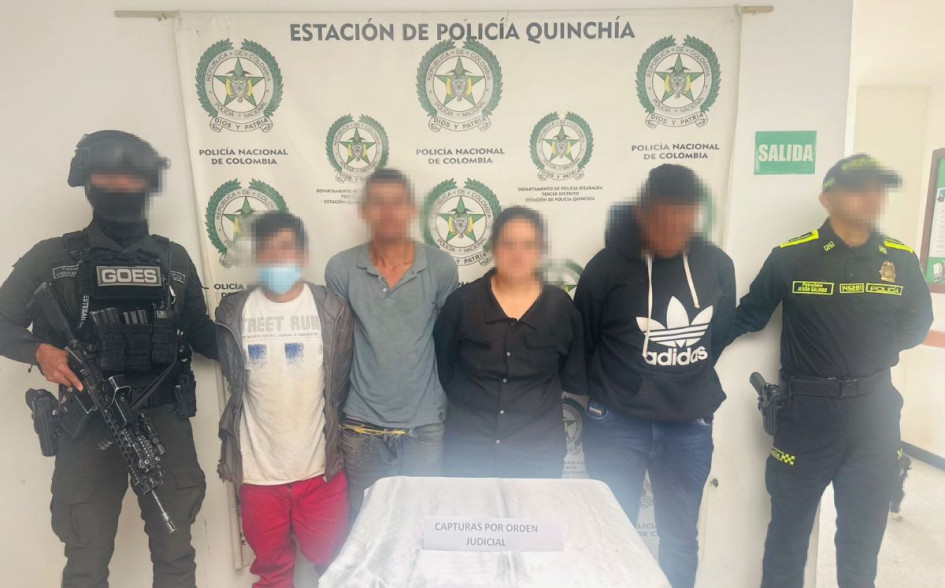 En Guática (Risaralda) capturaron a cuatro integrantes de la banda Los Cochos, el otro fue capturado en Tolima