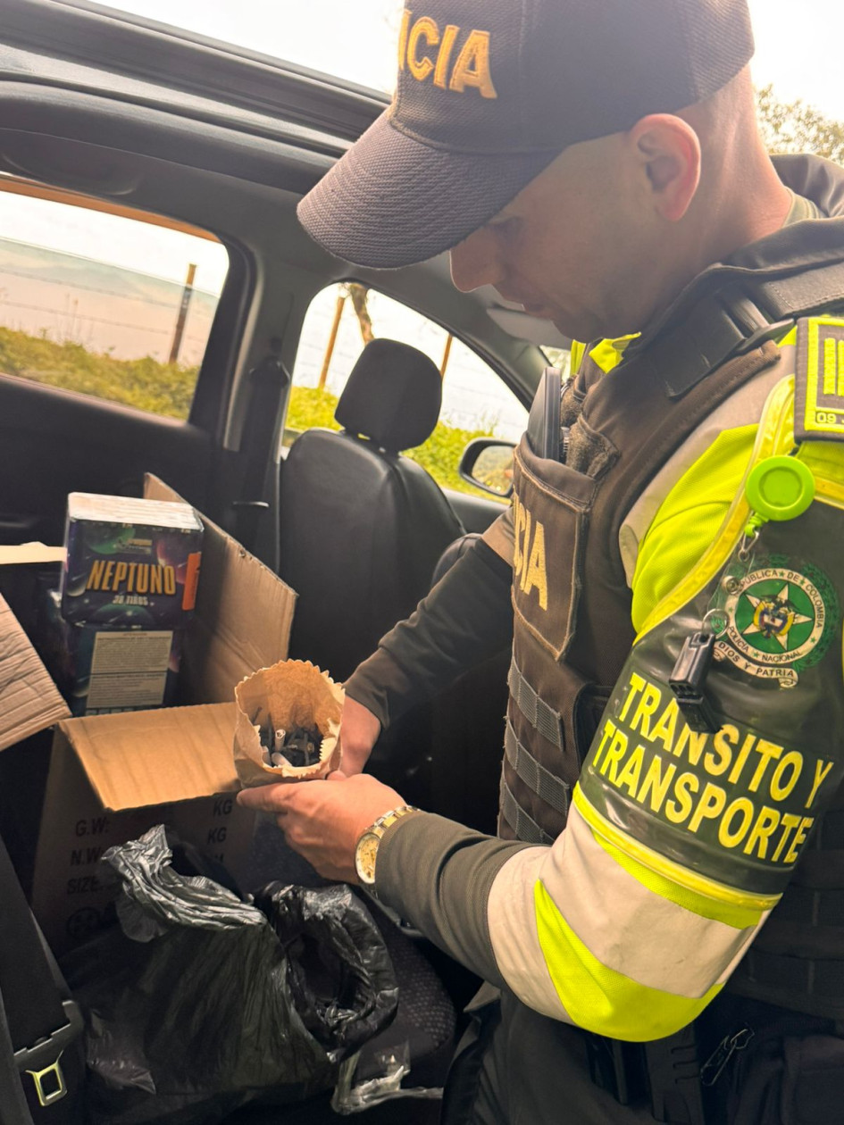 La pólvora iba en un carro.