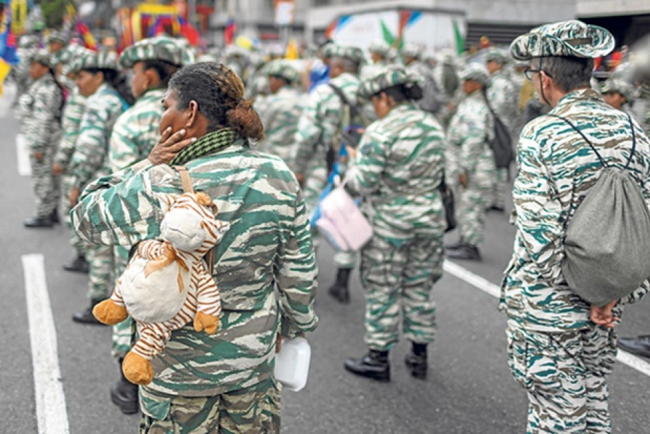 Los integrantes de la Milicia Bolivariana, componente especial de la Fuerza Armada conformado por civiles.