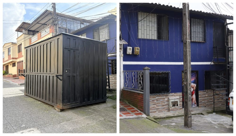 Antes. Esta era la caseta que estaba a un costado del coliseo del polideportivo de Villamaría. Después. Más de un mes después ya fue retirada la caseta.