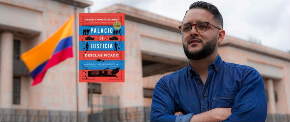 El periodista Andrés Felipe Carmona Barrero en este 2025 publica su primer libro y está enfocado sobre la toma del Palacio de Justicia. 