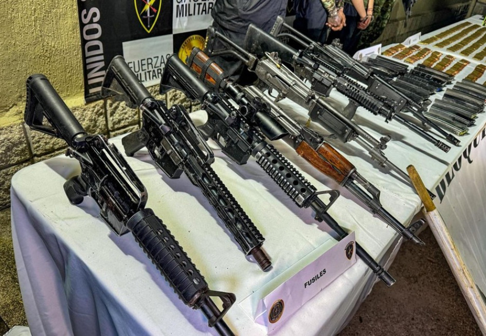 Armas decomisadas en Norte de Santander (Colombia).