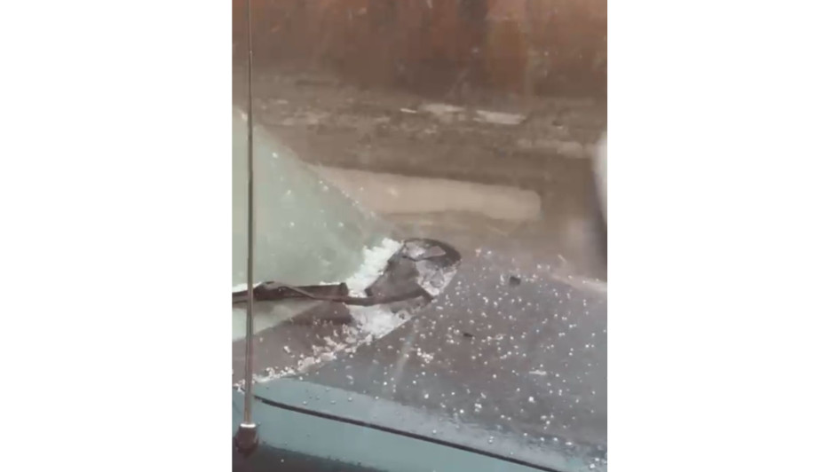 Caída de granizo en el barrio Sáenz.