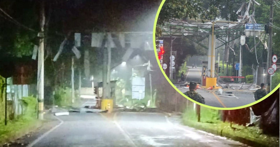 Un peaje fue destruido este martes en un ataque con explosivos atribuido a la guerrilla del Ejército de Liberación Nacional (Eln) en una carretera del Valle de Aburrá