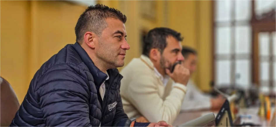 Ronald Bonilla, secretario Privado de Caldas, y Hernán Alberto Bedoya, presidente de la Asamblea de Caldas. 