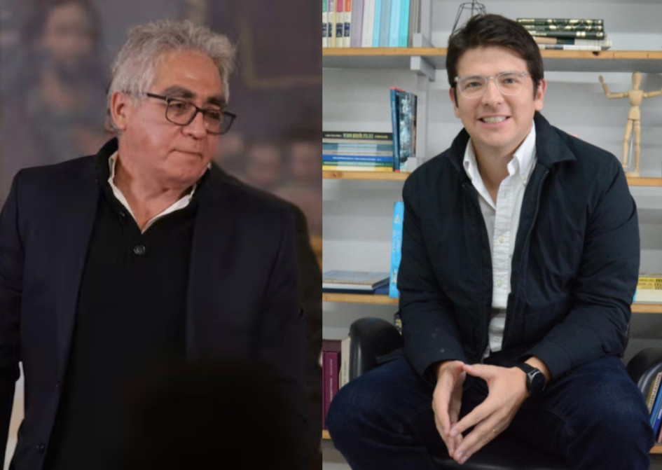 Augusto Rodríguez, director de la Unidad Nacional de Protección (UNP), y Miguel Uribe Turbay, senador y precandidato presidencial asesinado en el 2025.