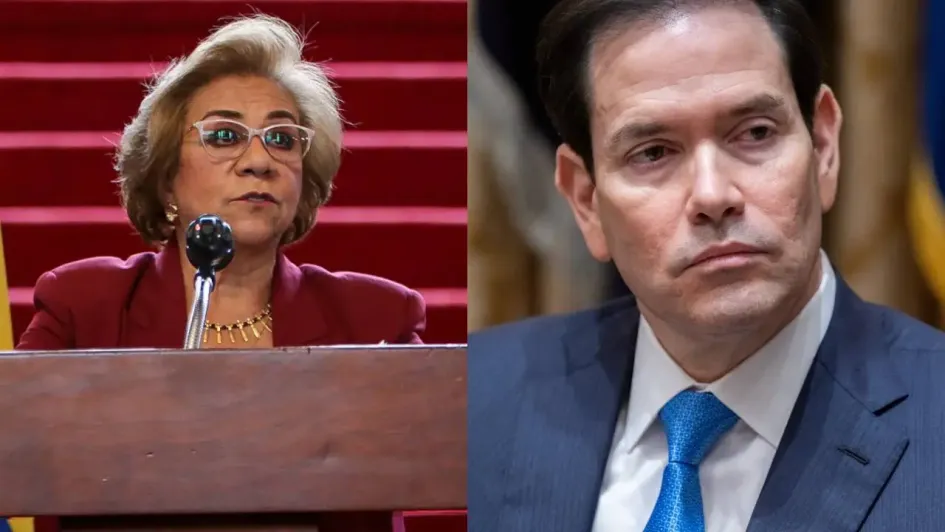 Rosa Villavicencio, ministra de Relaciones Exteriores de Colombia, y Marco Rubio, secretario de Estado de Estados Unidos.