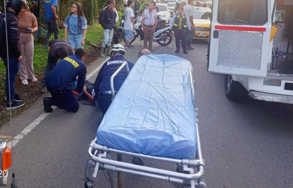 Accidente atendido por los bomberos