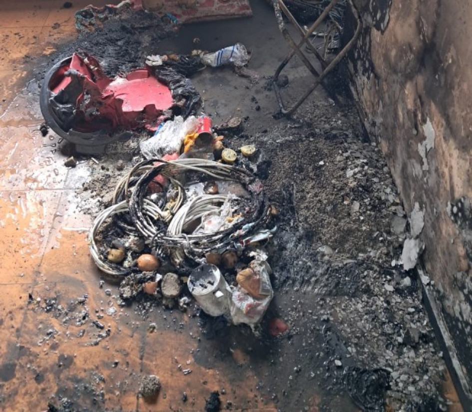 Fotos| Bomberos| LA PATRIA  Se presentaron afectaciones en una parte del inmueble. Una persona tuvo quemaduras y la llevaron a centro asistencial.