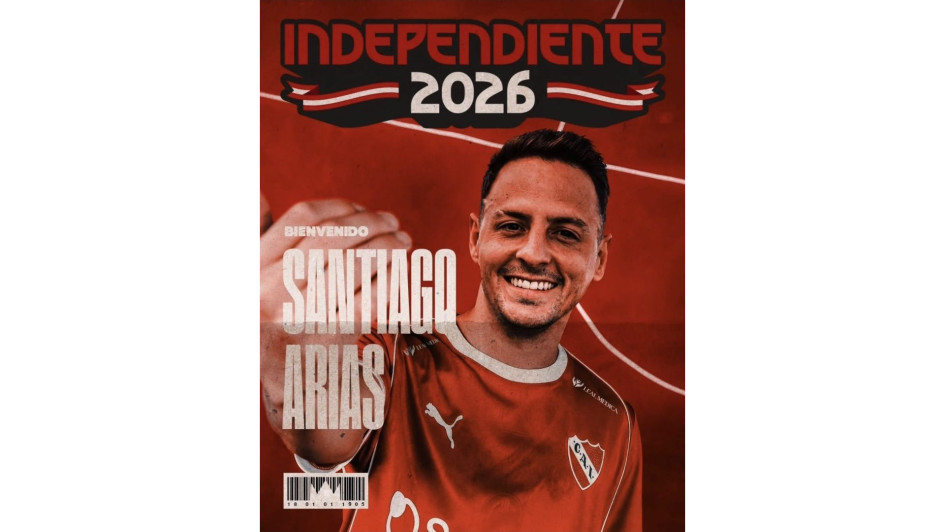 El jugador colombiano Santiago Arias es nueva incorporación de Independiente de Avellaneda. 