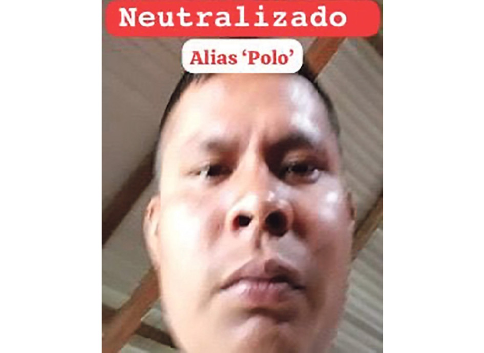 Foto l Mindefensa l LA PATRIA  Alias Polo fue dado de baja en zona rural de Mirití, Amazonas.