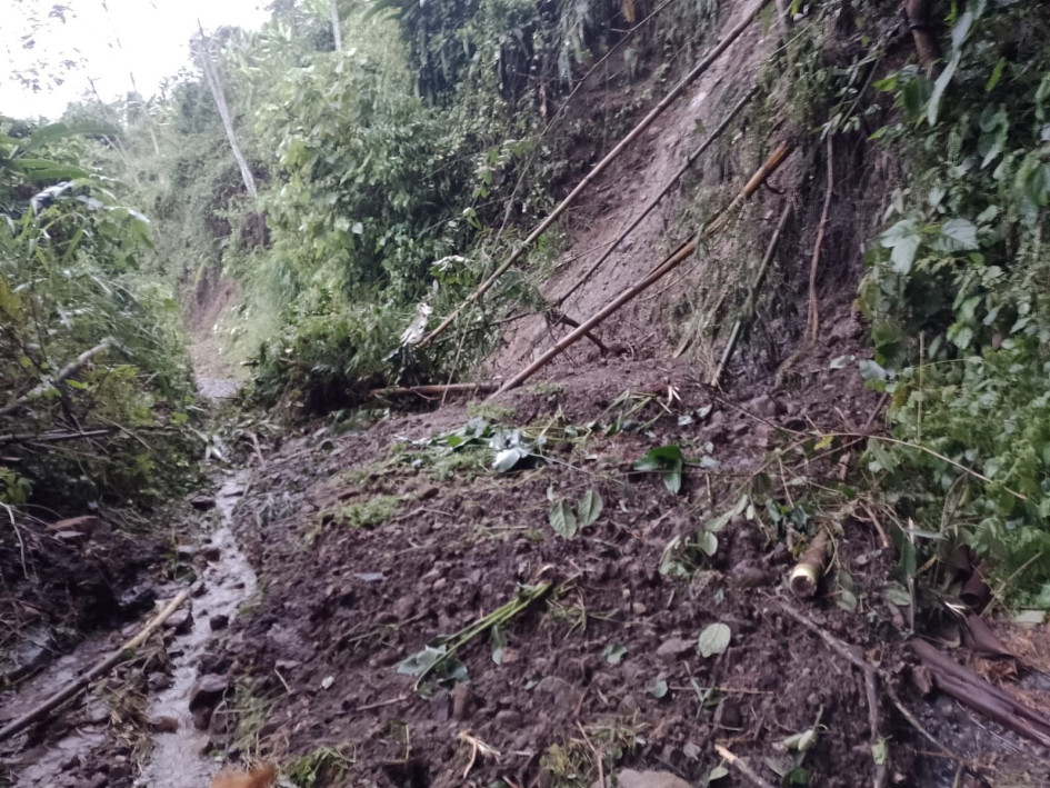 Situación este viernes entre las veredas Campo Alegre y La Ceiba de Manzanares, donde se presentaron cerca de siete derrumbes por las lluvias. "El paso está restringido, pero ya hay maquinaria del municipio en el sitio removiendo el material", explicó la Gobernación de Caldas. 