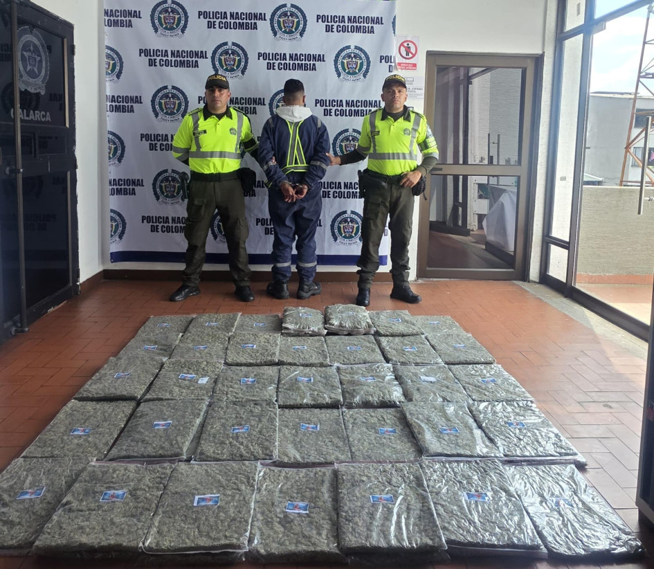 Capturan a motociclista con marihuana en vía del Eje Cafetero.