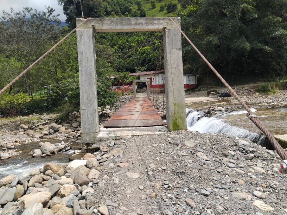 El puente colgante Bedoya, en Pueblo Nuevo, Pensilvania (Caldas).