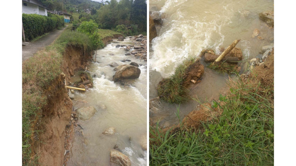 En Pácora (Caldas) alertan sobre el riesgo que enfrenta un sector por una creciente de la quebrada Pácora. Solicitan intervención urgente para evitar desastres.