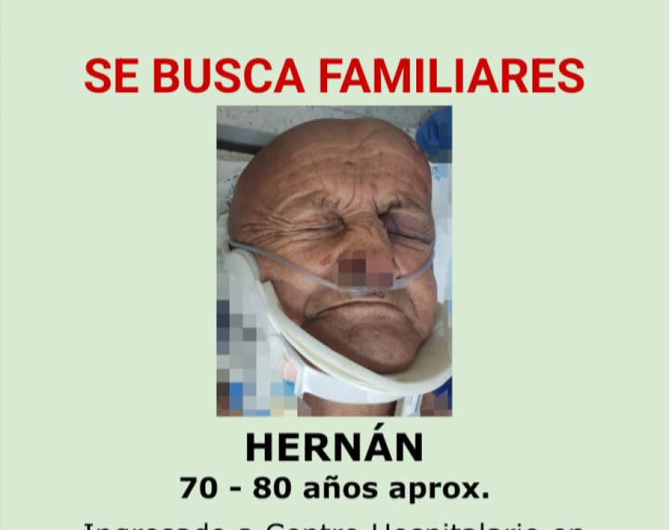 Hernán, la persona de la que buscan familia. Puede colaborar.