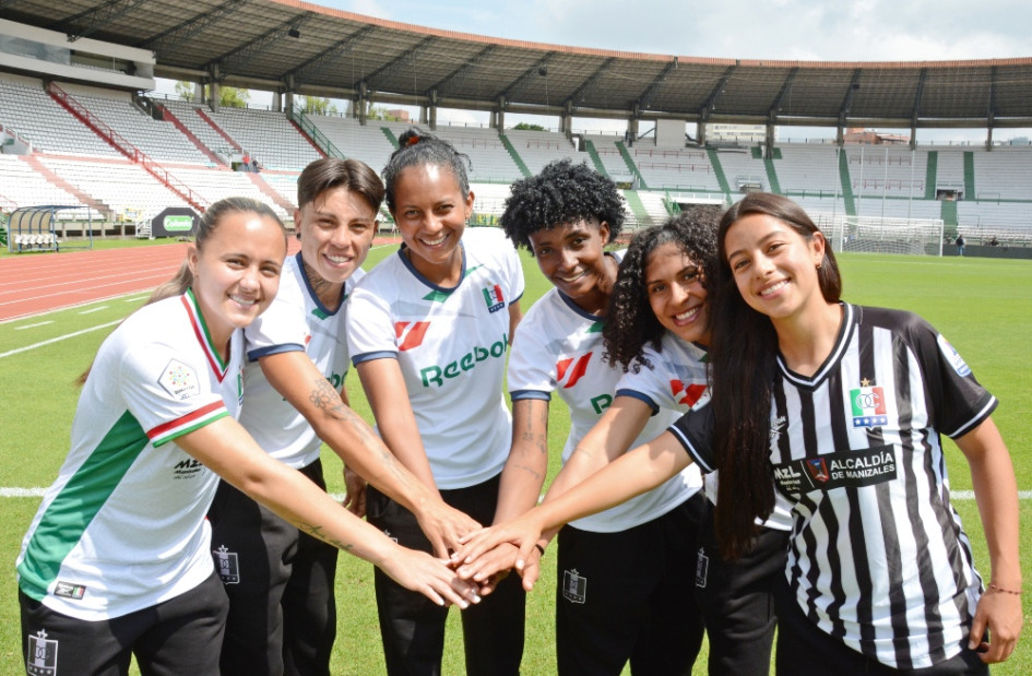 Daniela Valencia, Vanessa Franco, Elizabeth Angulo, Kendry Rentería, Marlyn Ramírez y Paola Alzate están listas para jugar con el Once Caldas en la Liga Femenina. El equipo recibe hoy a Santa Fe.