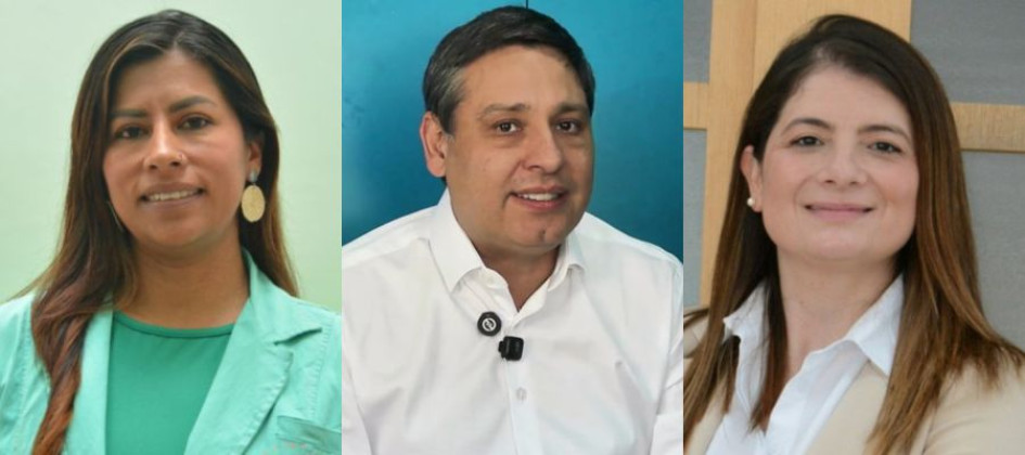 Érika Muñoz, candidata a la Cámara por Caldas de la coalición Pacto Histórico-Alianza Verde; Mauricio Lizcano, precandidato a la Presidencia, y Paula Toro, candidata a la Cámara por Caldas por el partido Alianza Social Independiente.