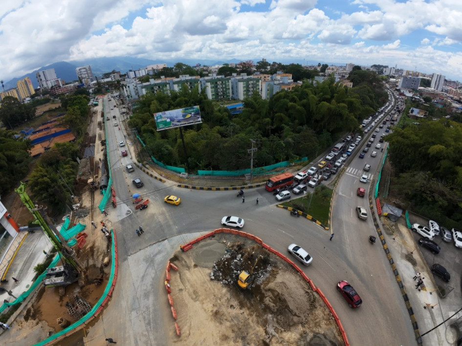 Las obras del intercambiador vial en Armenia entraron en fase 3, por lo cual se modificaron las rutas de buses y movilidad en el norte de la ciudad.