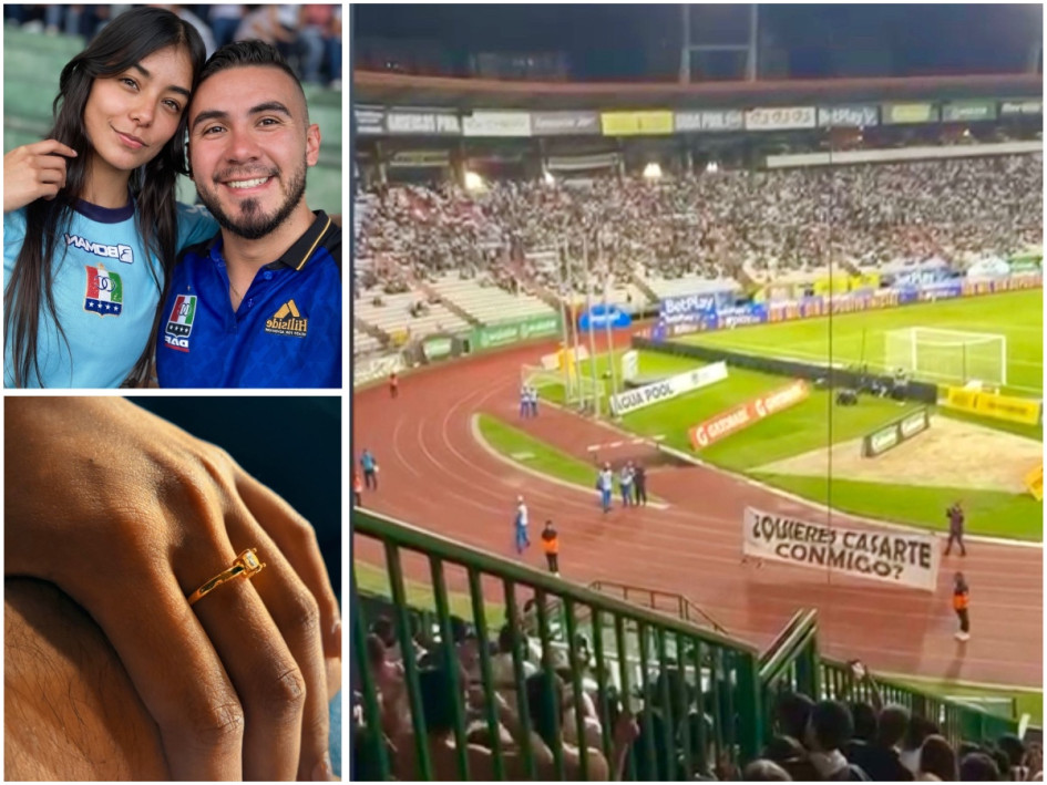 Pedida de matrimonio en pleno Once Caldas vs Pasto: el momento que hizo aplaudir a todo el Palogrande