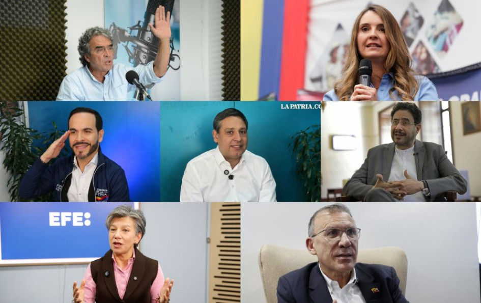 Paloma Valencia, Claudia López, Roy Barreras, Iván Cepeda, Abelardo de la Espriella, Mauricio Lizcano y Sergio Fajardo.
