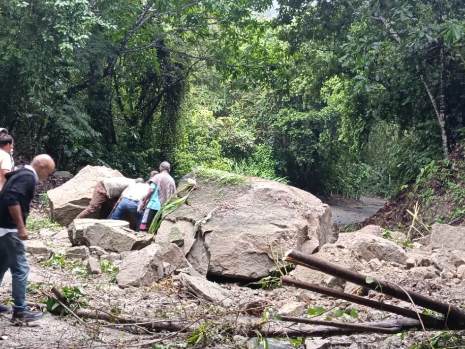 La vía La Dorada - Isaza (Victoria), en el Oriente de Caldas, ha registrado deslizamientos este miércoles por las lluvias y los vientos recientes en la región.