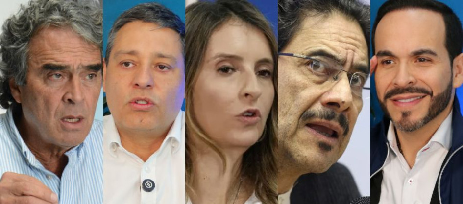  Sergio Fajardo, Mauricio Lizcano, Paloma Valencia, Iván Cepeda y Abelardo de la Espriella, candidatos a la Presidencia de la República.