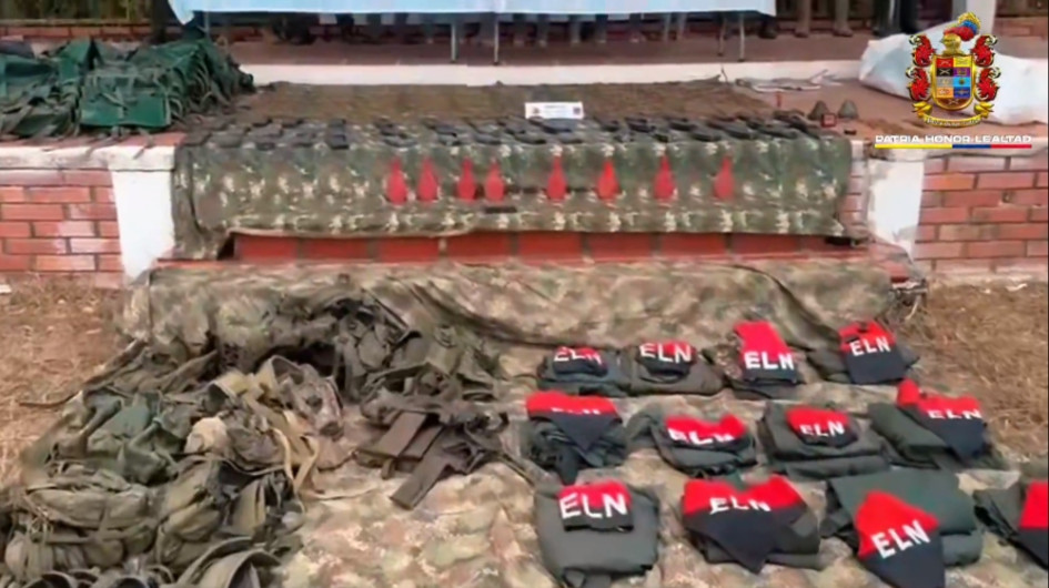 Material incautado por el Ejército Nacional al Eln.