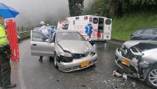 Accidentes en vías de Caldas dejan seis lesionados