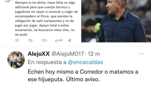 "Echen hoy mismo a Corredor o matamos a ese...": amenazaron al técnico del Once Caldas