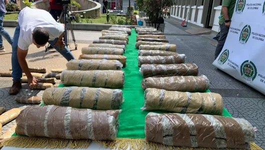 Autoridades incautaron 100 kilos de marihuana en la vía a Cambía