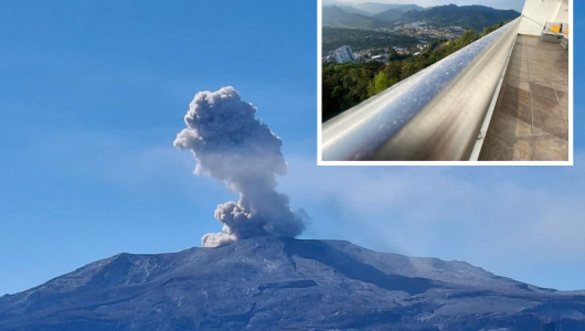 En Manizales reportan caída de ceniza del volcán Nevado del Ruiz: sepa qué hacer en casa y con los carros