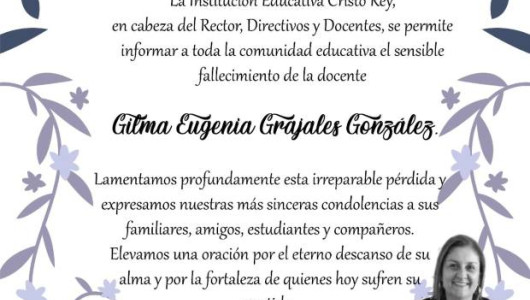 Más docentes y la Gobernación expresan dolor por muerte de la maestra Gilma, resaltan su amor por la educación