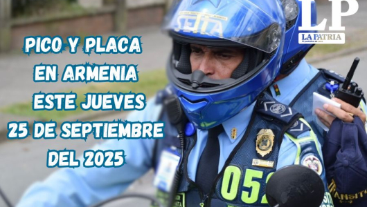 Pico y placa en Armenia (Quindío) este jueves, 25 de septiembre del 2025