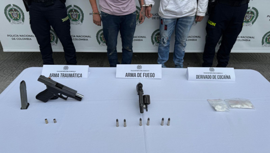 Portaban un revólver, arma traumática y cocaína en barrio de Manizales 