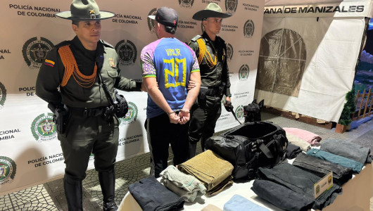 Vinicius pretendía viajar de Manizales a Bogotá con cocaína camuflada en la ropa