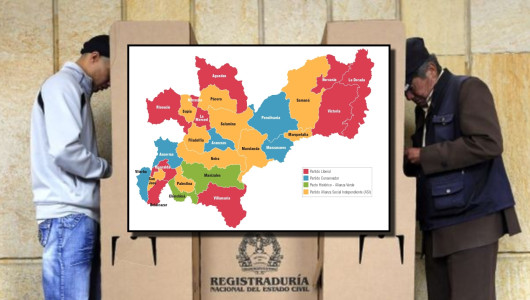 Vea el nuevo mapa político de Caldas: conozca los colores de los 27 municipios, según los más votados a Cámara